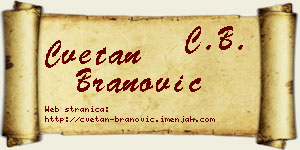 Cvetan Branović vizit kartica